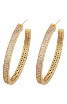Panacea Cubic Zirconia Hoop Earrings