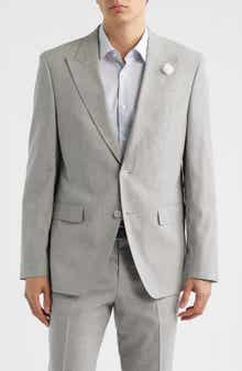 Hutson Slim Fit Tan Mélange Wool Blend Peak Lapel Sport Coat