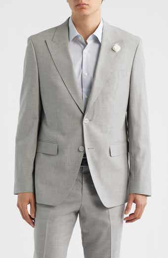 Hutson Slim Fit Tan Mélange Wool Blend Peak Lapel Sport Coat