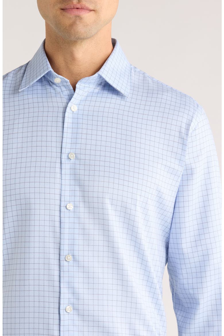 Traditional Fit Check Premium Non-Iron Cotton Dress Shirt, Alternate, color, BLUE PAOLO GRID