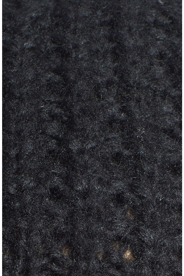 Waffle Stitch Beanie, Alternate, color, BLACK