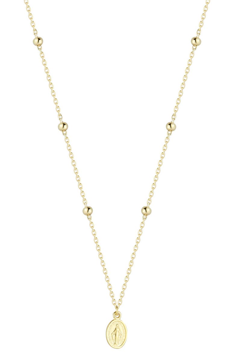 Ember Fine Jewelry 14K Gold VIrgin Mary Necklace, Main, color, Gold