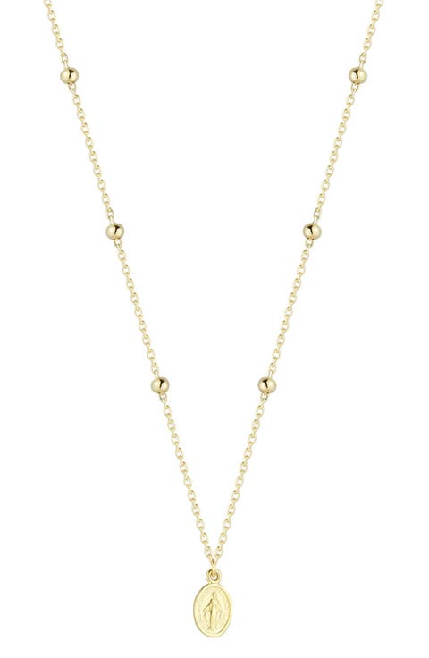 14K Gold VIrgin Mary Necklace