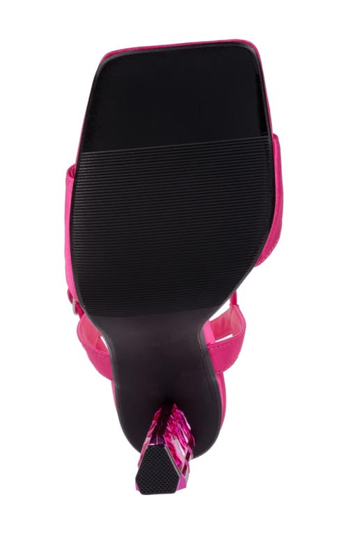 Lady Couture Rhinestone Ankle Strap Sandal In Fuchsia