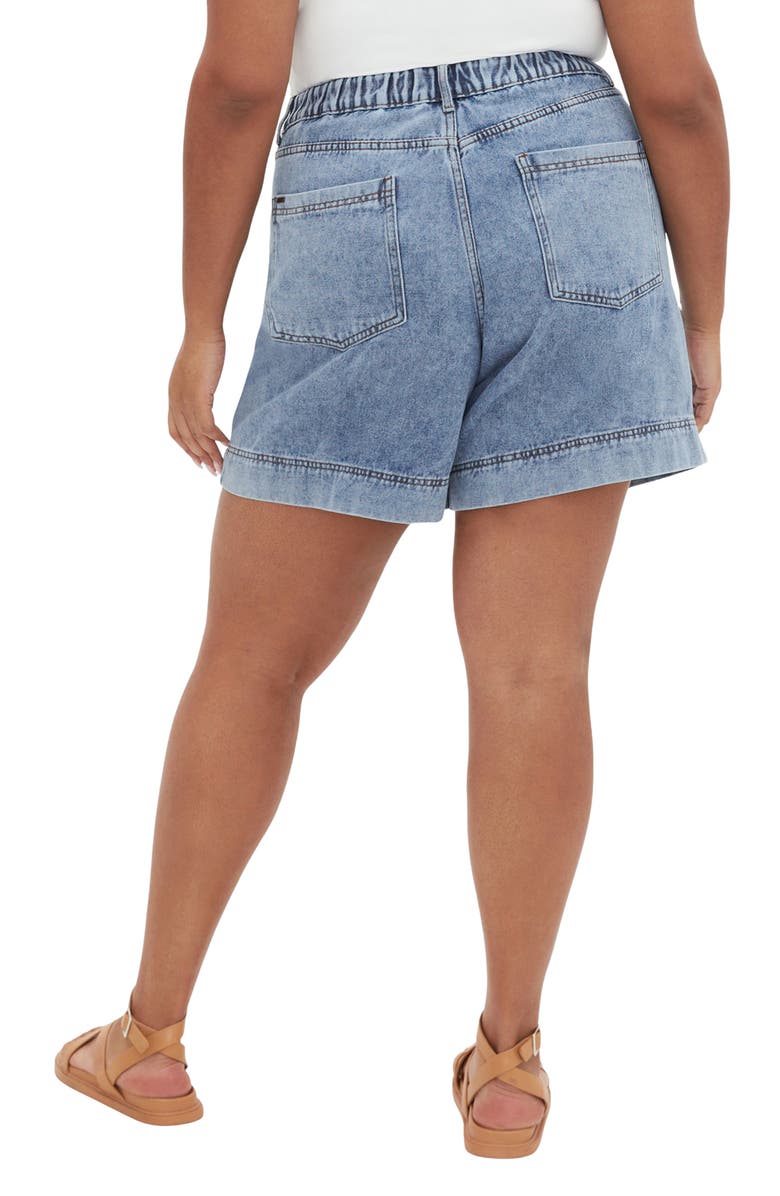 City Chic Millie Denim Shorts, Alternate, color, Mid Denim