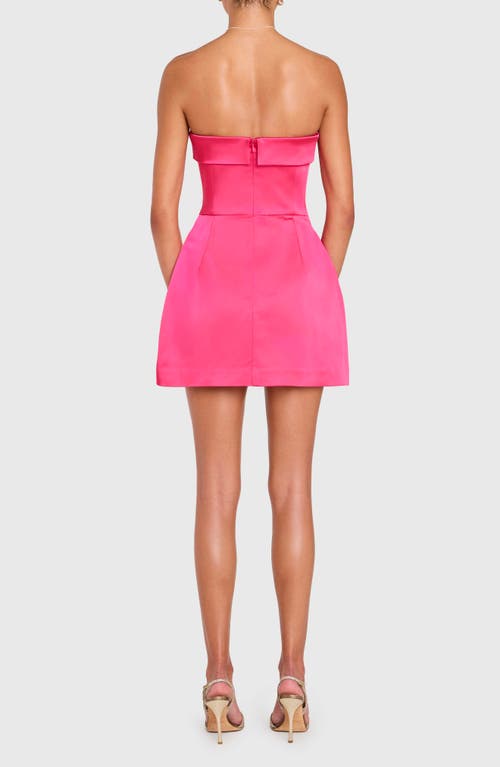 Amanda Uprichard Avalee Strapless Skort Romper In Pink
