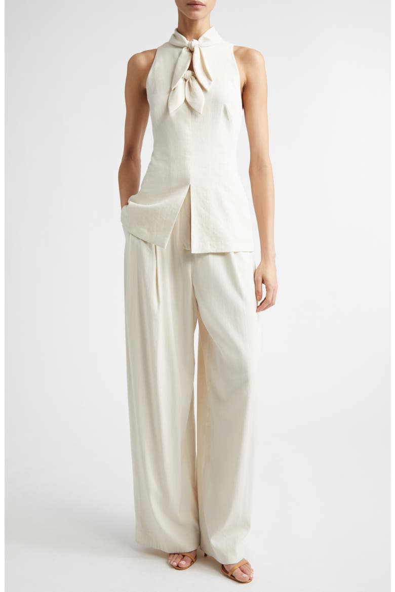High Waist Wide Leg Pants, Alternate, color, BONE