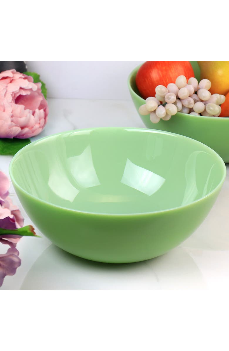 MARTHA STEWART 2 Piece 10in Jadeite Glass Serving Bowl Set, Alternate, color, Jade Green