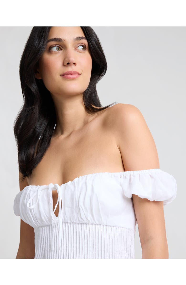 Onia Off-Shoulder Midi Dress, Alternate, color, White