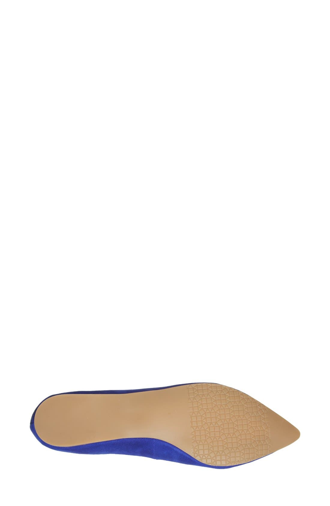 'Moveover' Pointy Toe Leather Flat, Alternate, color, COBALT SUEDE