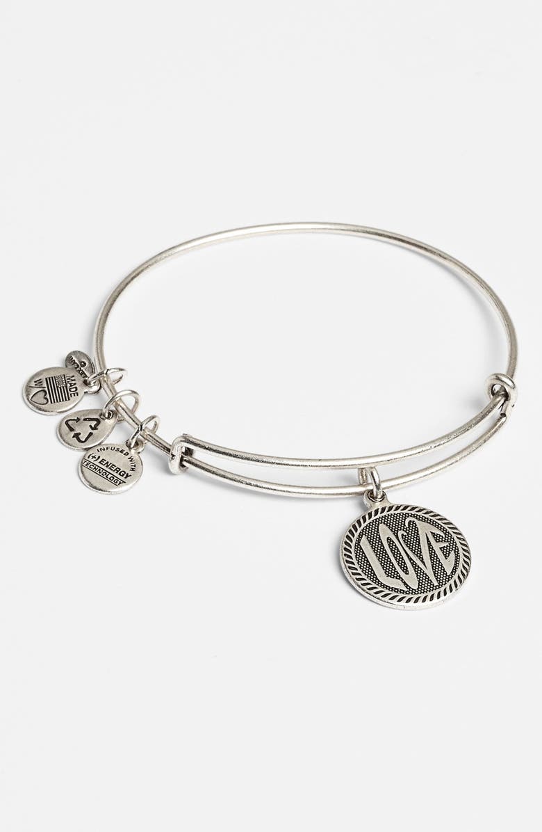 Alex and Ani 'Open Love' Expandable Wire Bangle, Alternate, color, 