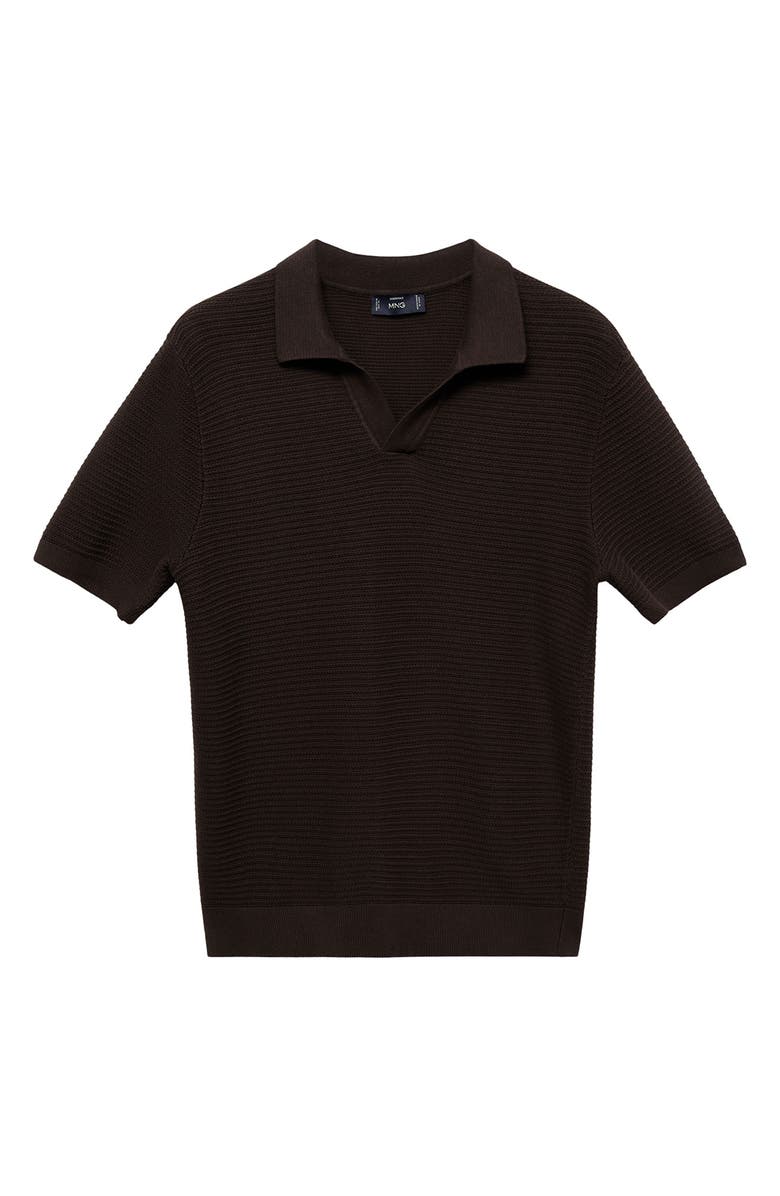 MANGO Structured Stripe Cotton Knit Polo, Alternate, color, 