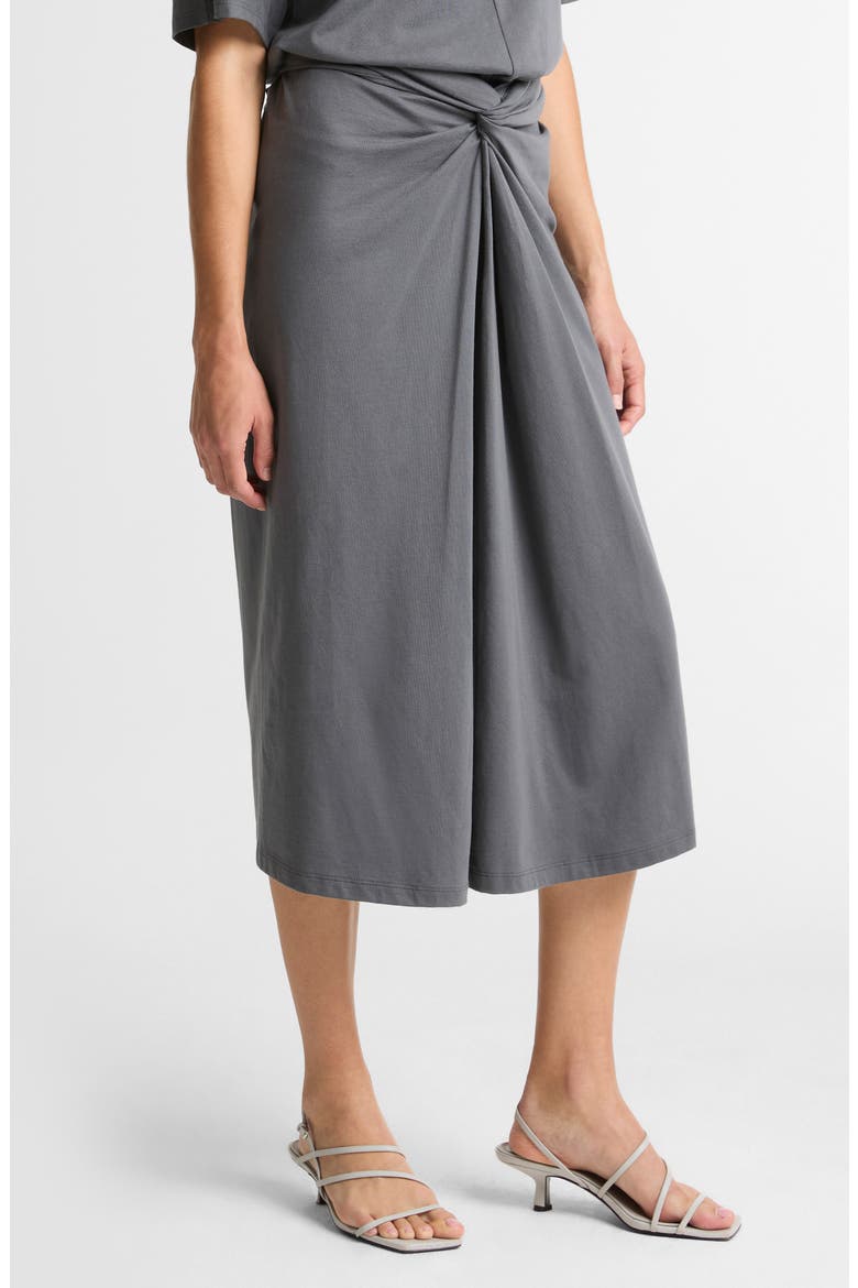 Twist Front Midi Skirt, Alternate, color, OCEANA