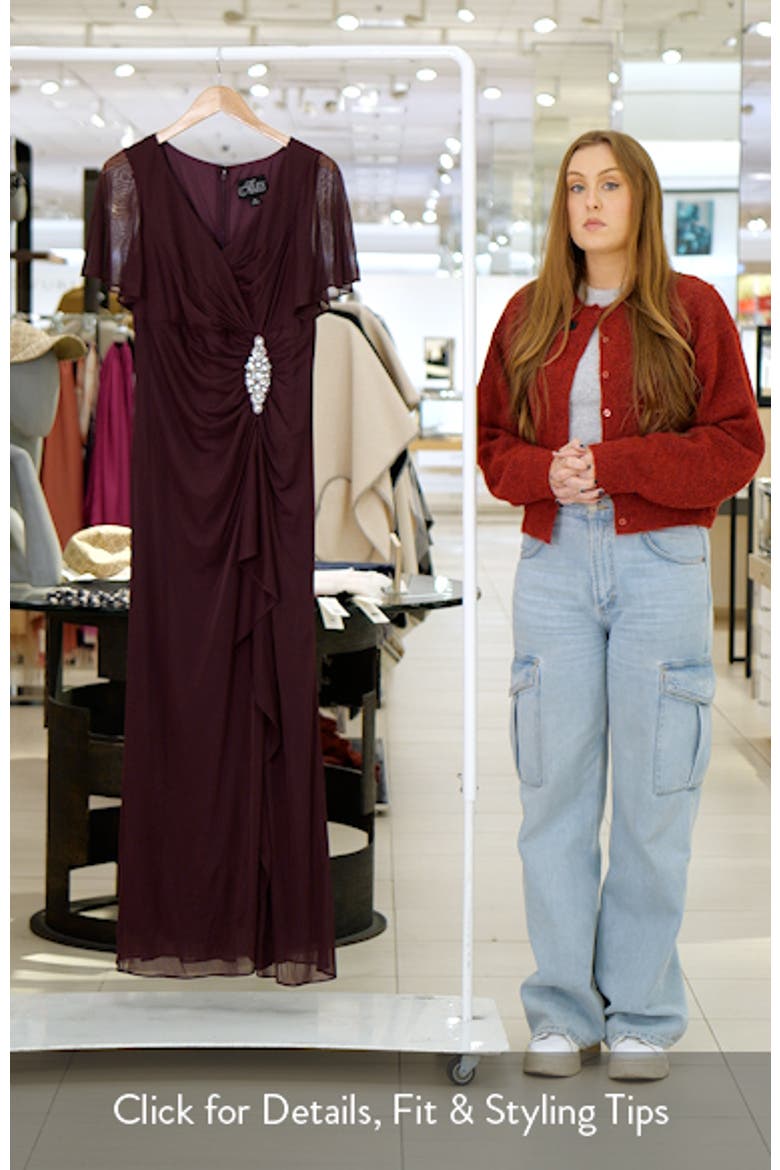 Flutter Sleeve Faux-Wrap Gown video