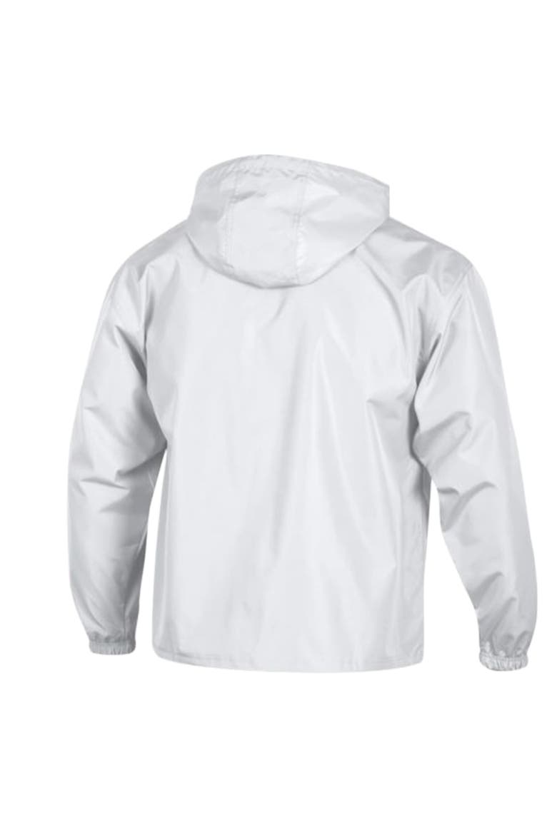 Men's Champion  White Michigan Wolverines Cloud Packable Half-Zip Hooded Jacket, Alternate, color, White