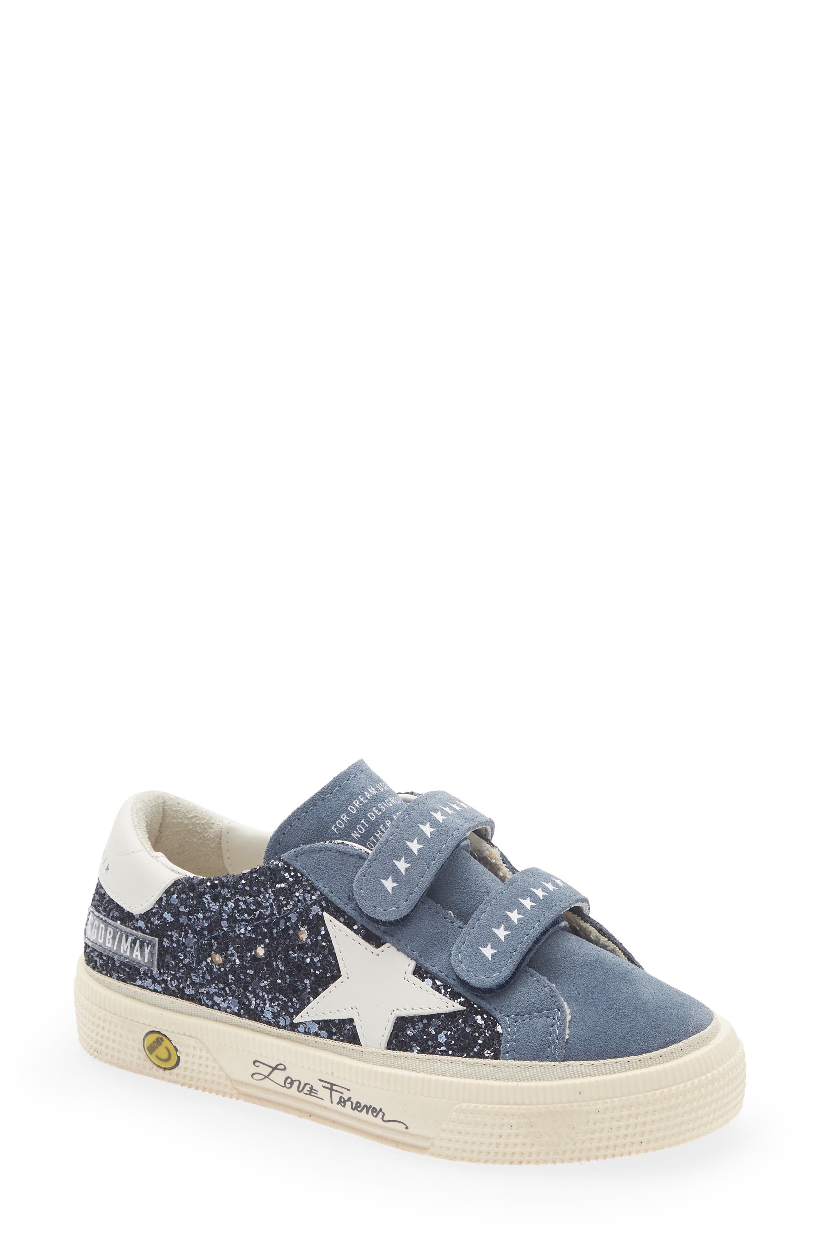 Kids' May School Glitter Sneaker, Main, color, BLUE BLACK/ BLUE DENIM/ MILK