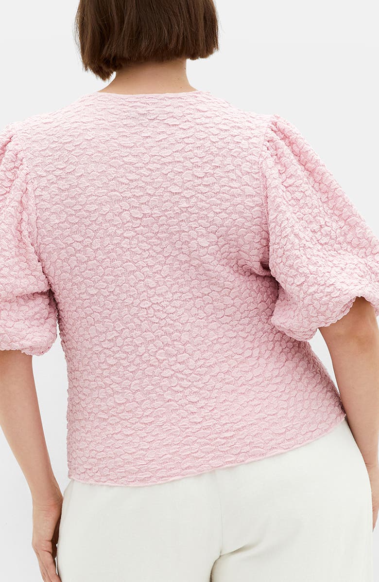 City Chic Chrissie Balloon Sleeve Textured Top, Alternate, color, Pout
