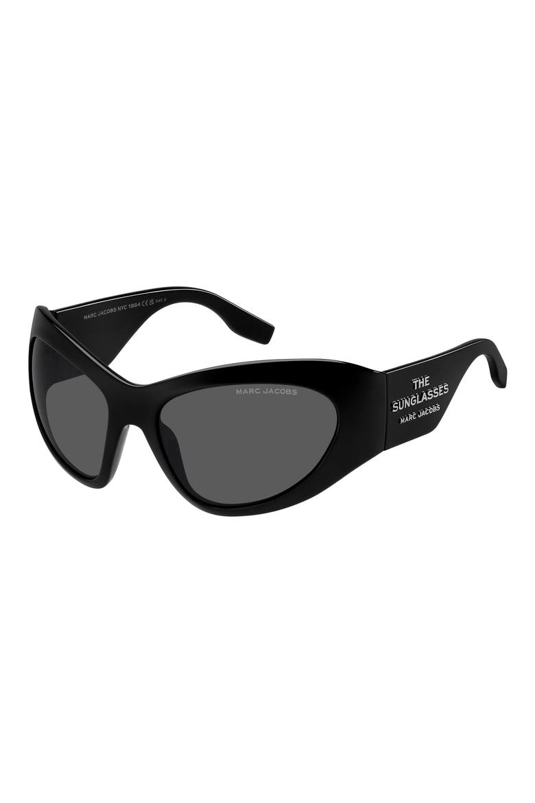 62mm Rectangular Sunglasses, Alternate, color, BLACK/ GREY