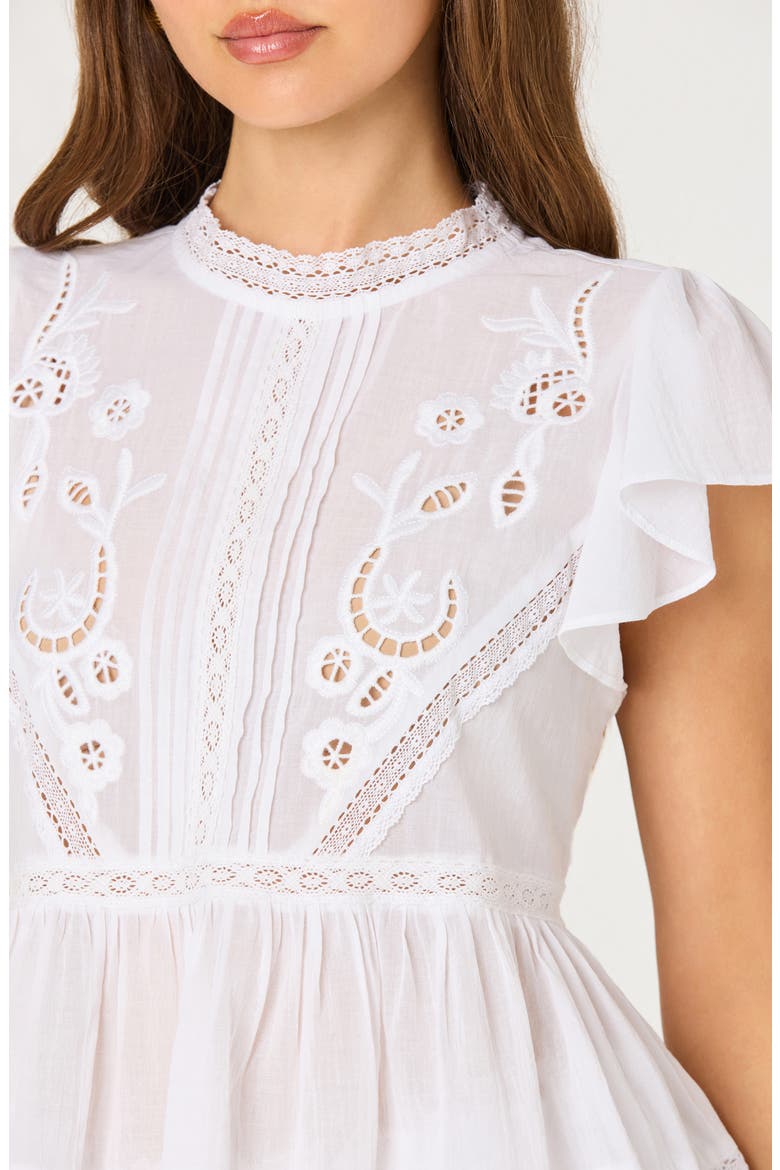 Jenny Peplum Cotton Top, Alternate, color, WHITE