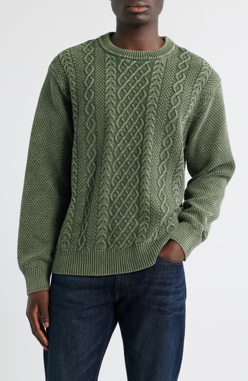 DARK SEAS Big Sur Mixed Stitch Sweater in Forest  product