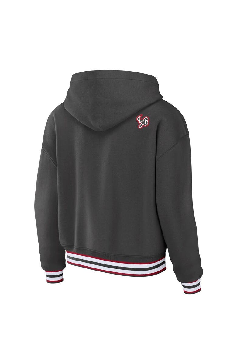 WEAR by Erin Andrews Women's WEAR by Erin Andrews Pewter Tampa Bay Buccaneers Lace-Up Pullover Hoodie, Alternate, color, Pewter