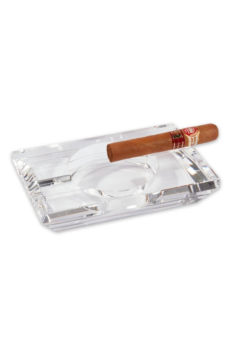 Bey-Berk Ares Crystal Ashtray, Alternate, color, Clear