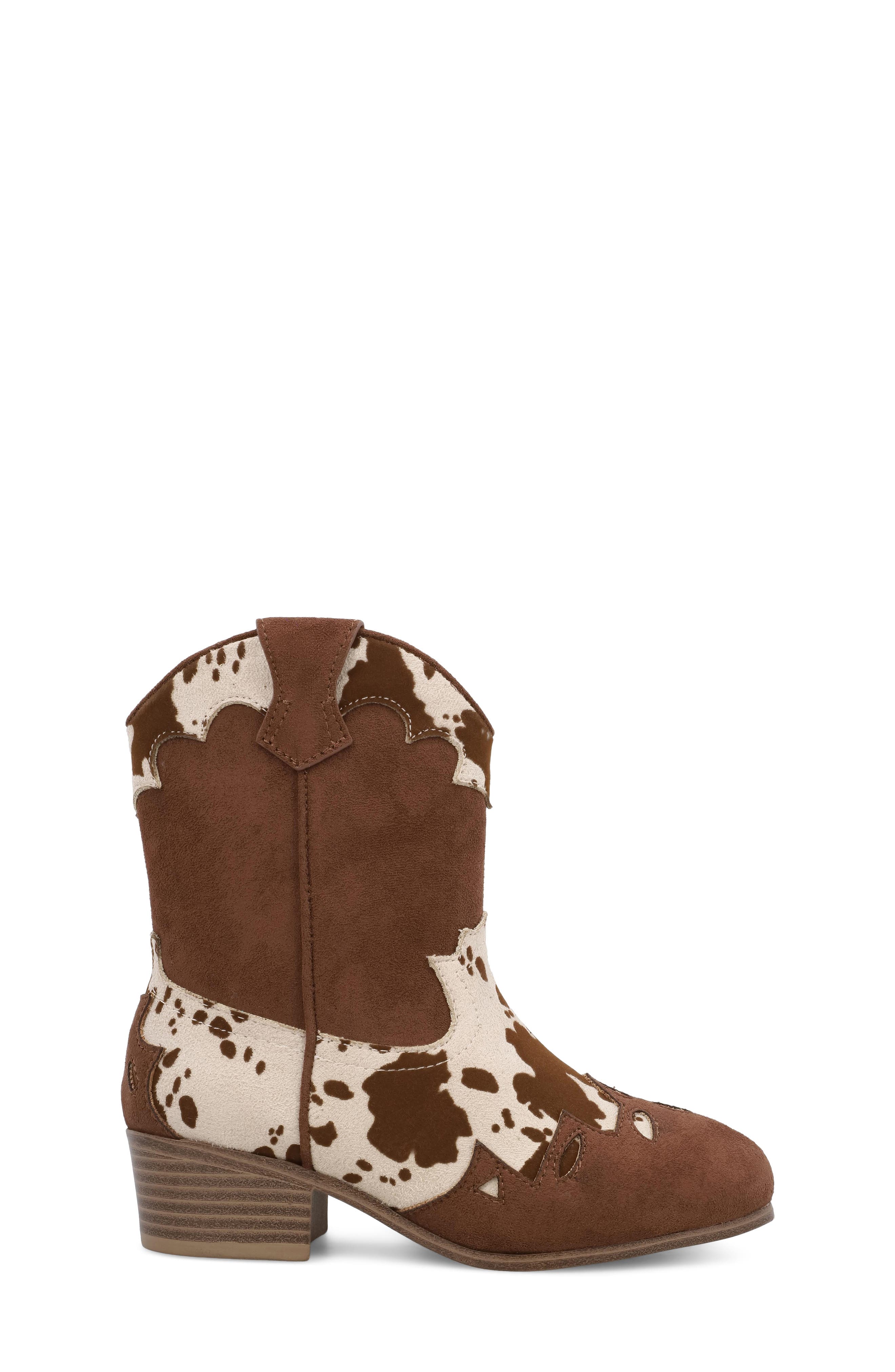 Kids' Roxxy Western Bootie, Alternate, color, BROWN COW