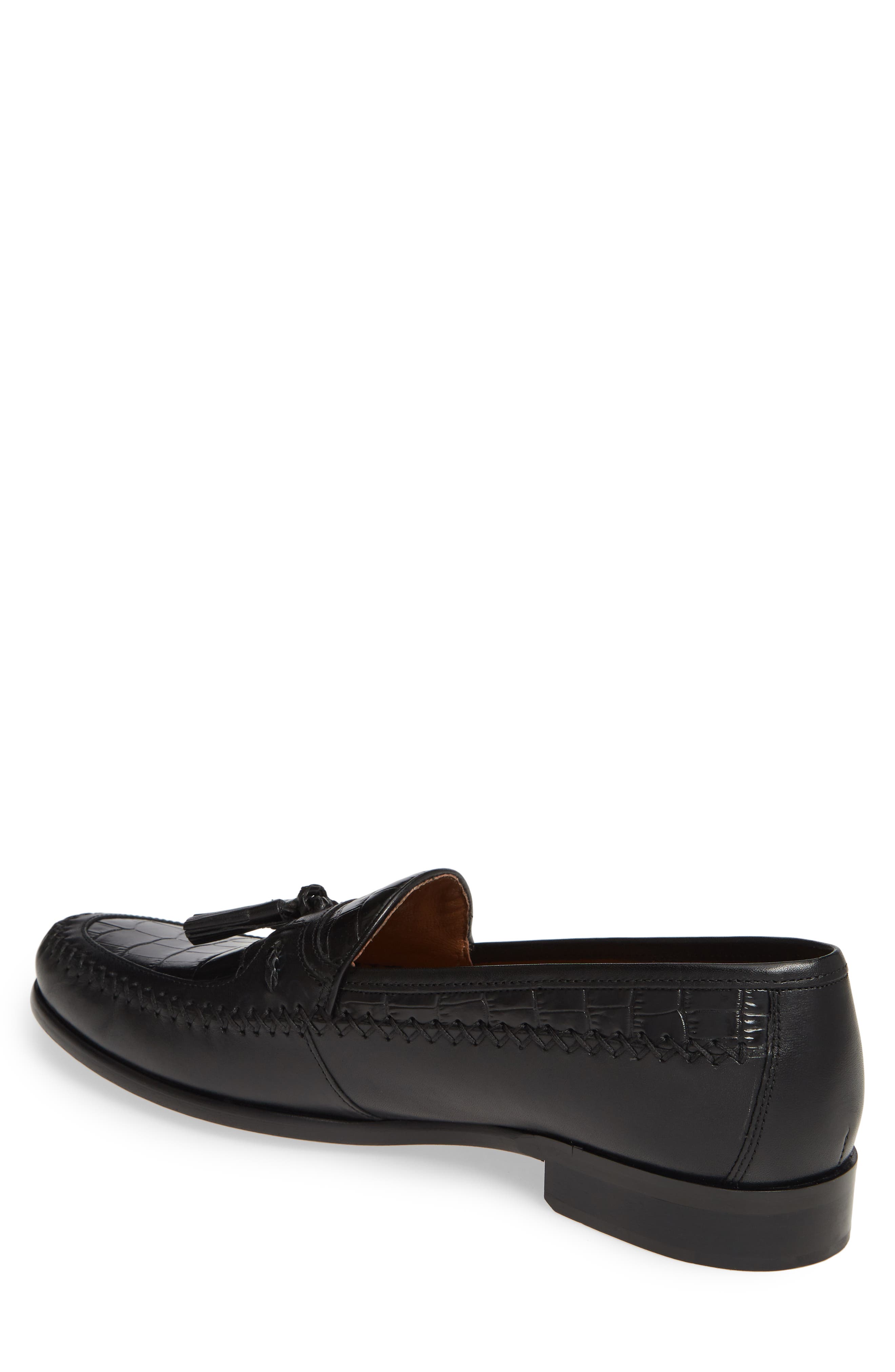 Johnston & Murphy Domani Croc Embossed Tassel Loafer, Alternate, color, 
