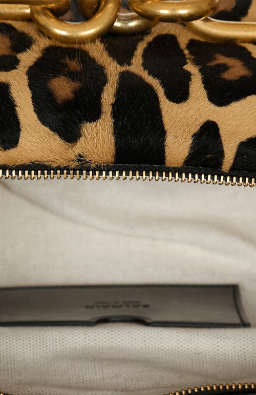 Balmain Sync Medium Leopard Print Leather Bag In Brown