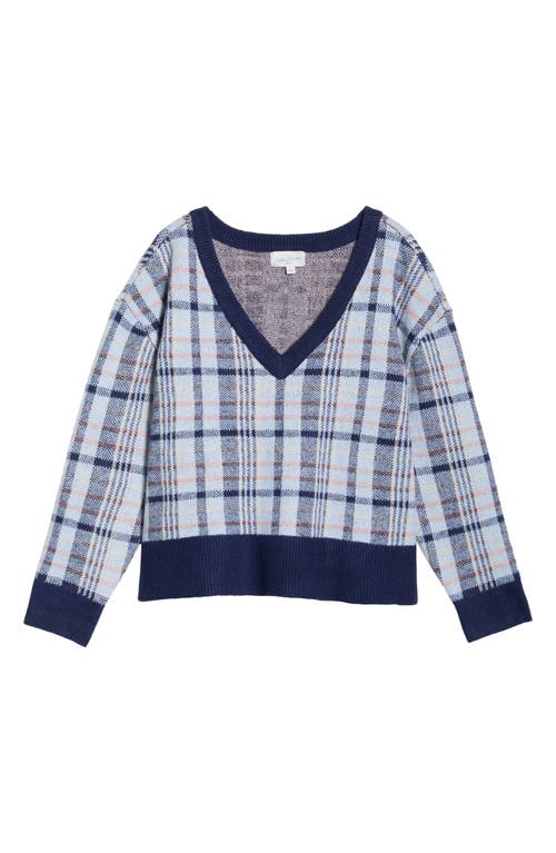 Pacsun Eliza Plaid Sweater In Blue