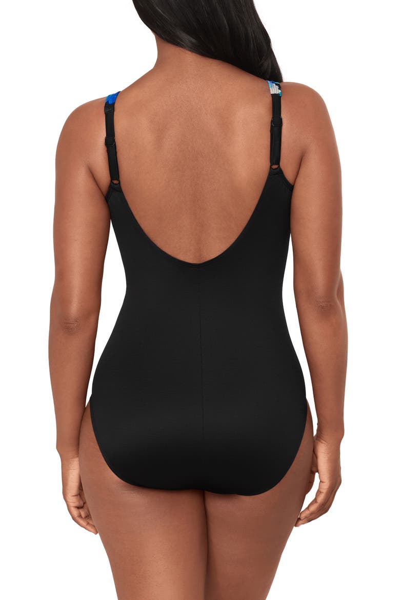 Secret Oceanus One-Piece Swimsuit, Alternate, color, BLACK/ MULTI