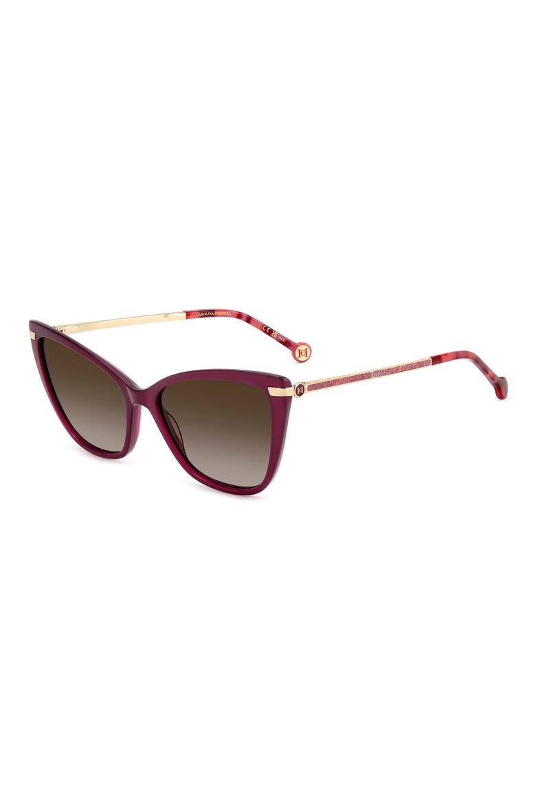 57mm Cat Eye Sunglasses, Alternate, color, CYCLAMEN