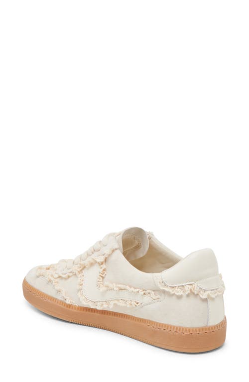 Dolce Vita Notice Lace Trim Sneaker In Ivory Suede