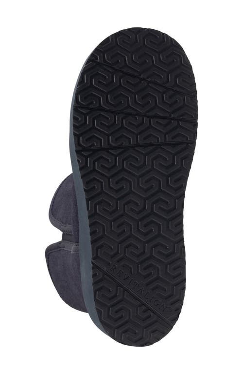 Revitalign Aspen Fireside Faux Fur Lined Leather Bootie Slipper In Blue