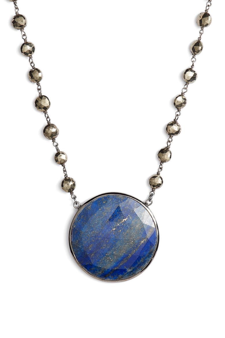 Morah Necklace, Main, color, PYRITE/ LAPIS DISC
