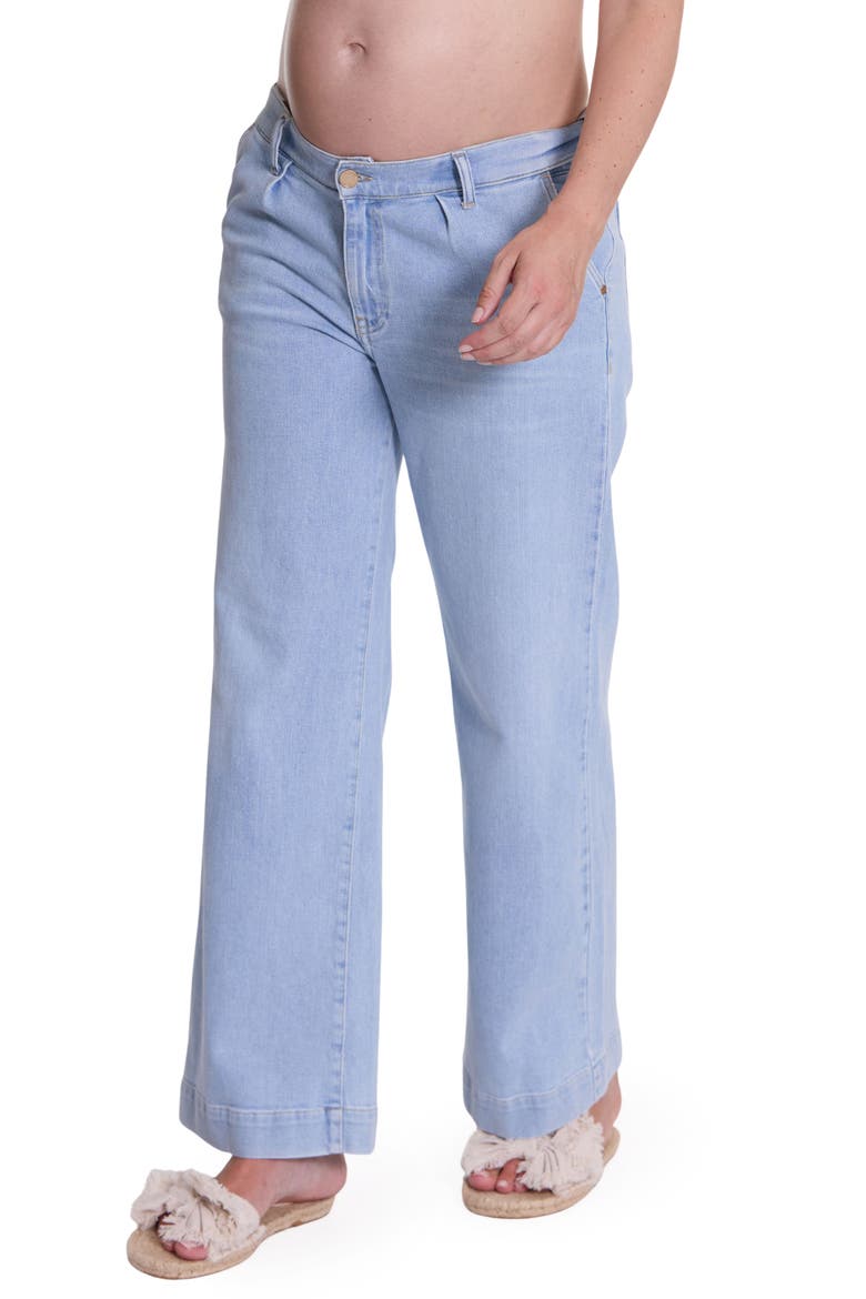 Kelly Wide Leg Maternity Jeans, Alternate, color, LIGHT BLUE