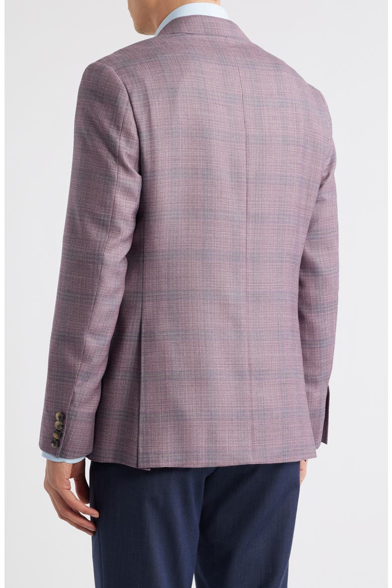 Kei Trim Fit Plaid Wool Sport Coat, Alternate, color, LIGHT PURPLE