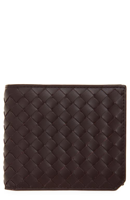 Bottega Veneta Intrecciato Piccolo Bi-fold Wallet In Brown
