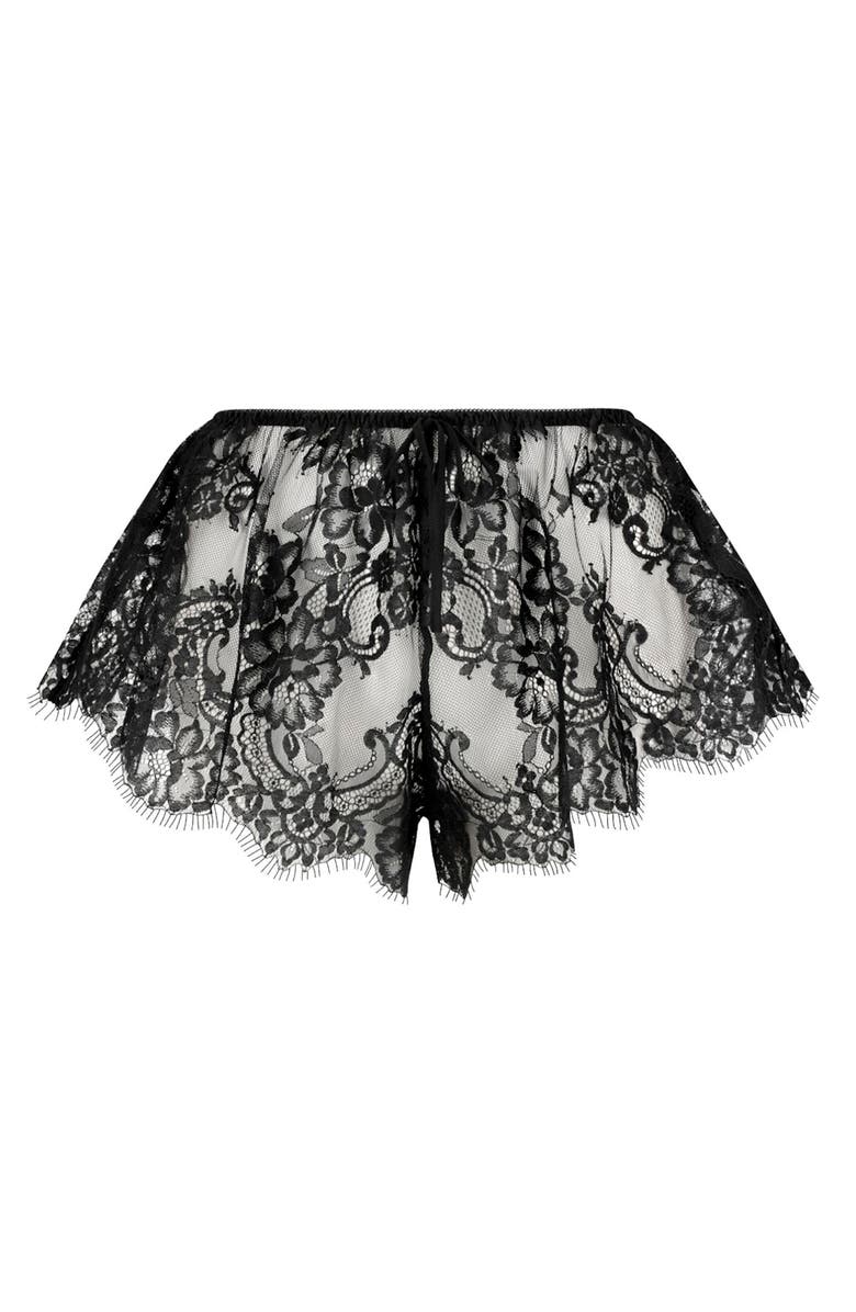 Kat The Label Emerson Sheer Lace Tap Shorts, Alternate, color, Black