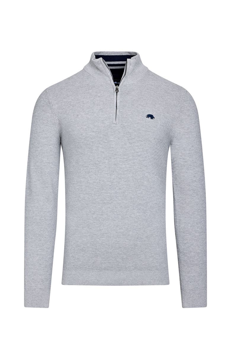 Raging Bull Classic Ribbed Quarter Zip Knit Jumper, Alternate, color, Grey