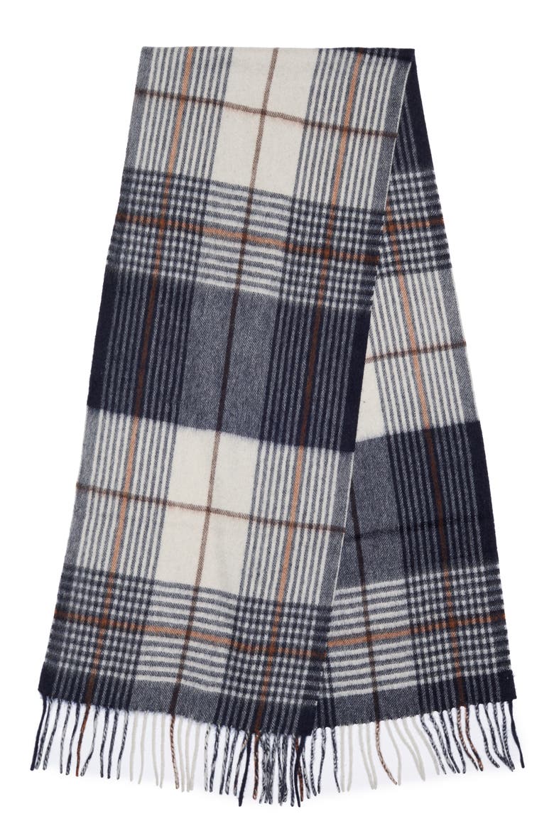 Men's Cashmere Fringe Scarf, Alternate, color, BEIGE PLAID