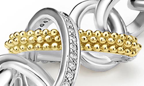 Lagos Caviar Lux Diamond Link Bracelet In Two-tone