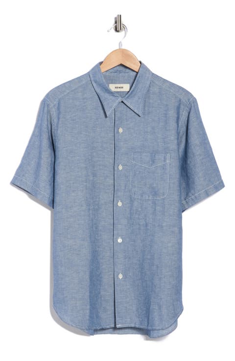 Breeze Short Sleeve Linen & Cotton Button-Up Shirt