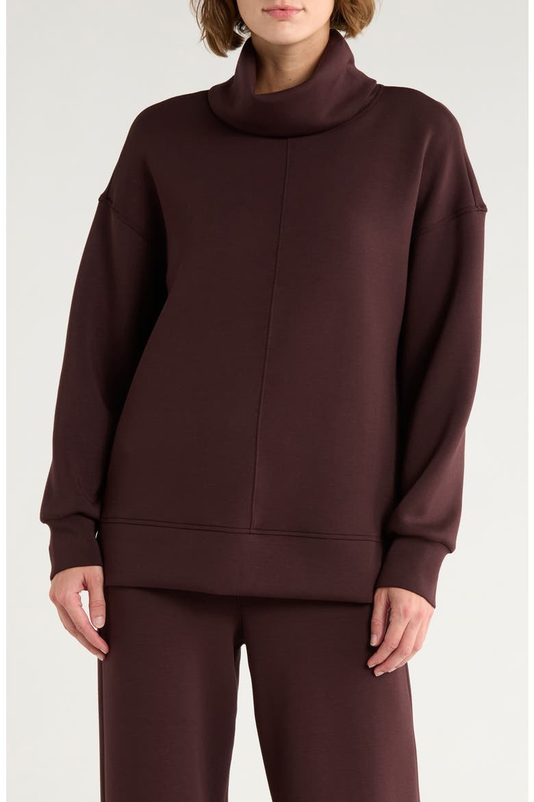 Air Essentials Tunic Sweatshirt, Main, color, TRUFFLE BROWN