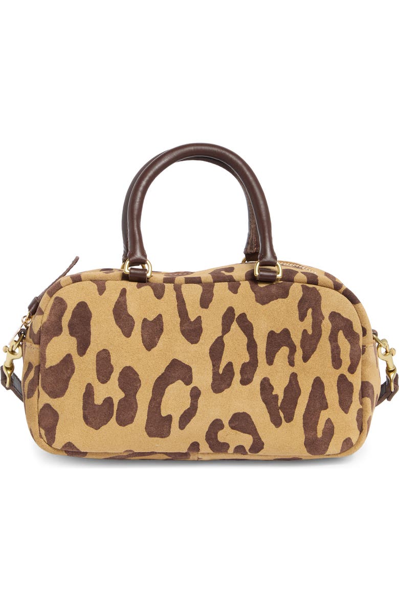 Clare V. Petite Claudine Suede Crossbody Bag, Main, color, Lark/ Brown