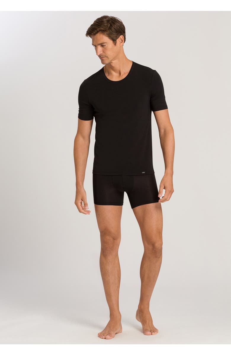 Hanro Natural Function TENCEL<sup>™</sup> and Cotton Boxer Brief, Alternate, color, Deep Black