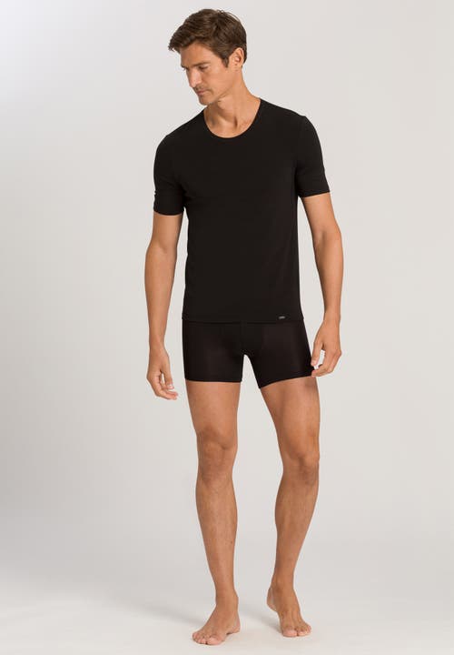 Hanro Natural Function Tencel And Cotton Boxer Brief In Deep Black