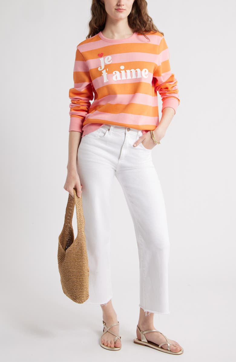 Caslon<sup>®</sup> Stripe Graphic Sweatshirt, Alternate, color,