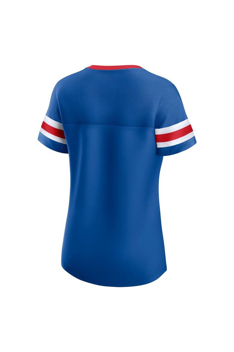 Women's Fanatics Royal New York Giants Bling Athena Jersey Style Lace-up T-Shirt, Alternate, color, Royal