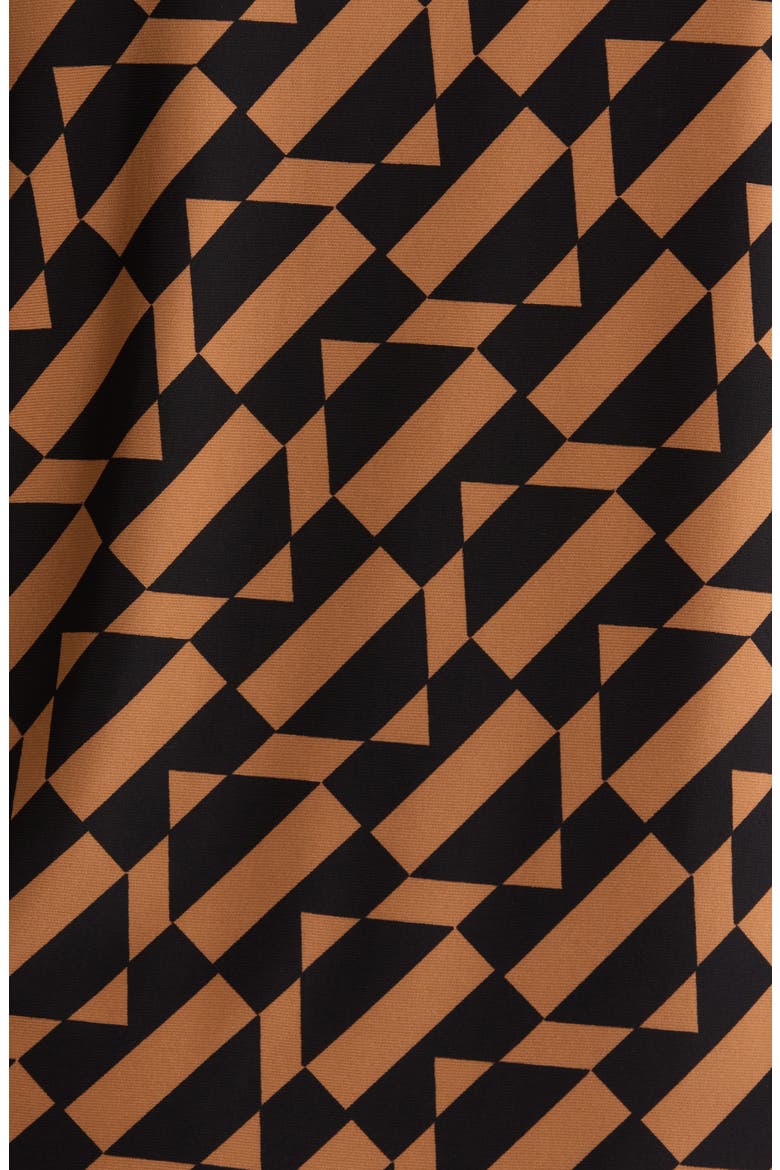 Geometric Print Split Neck Long Sleeve Top, Alternate, color, ANNE BLACK/ VICUNA